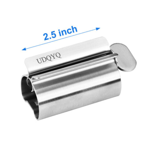 Tubenquetscher Tubenpresse,3-er Pack Zahnpasta Squeezer Edelstahl Sparen Zahnpasta total Squeeze Out Leere Rohre, Edelstahl Zahnpasta Sitzhalter mit Standfunktion. (Gloss Finish Silver)
