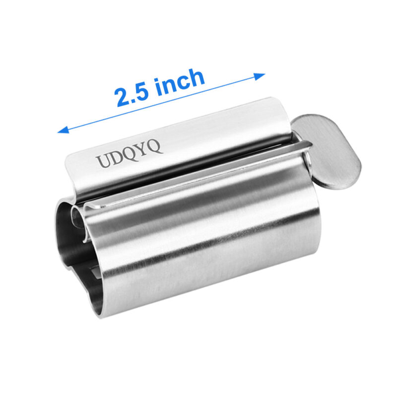 Tubenquetscher Tubenpresse,3-er Pack Zahnpasta Squeezer Edelstahl Sparen Zahnpasta total Squeeze Out Leere Rohre, Edelstahl Zahnpasta Sitzhalter mit Standfunktion. (Gloss Finish Silver)